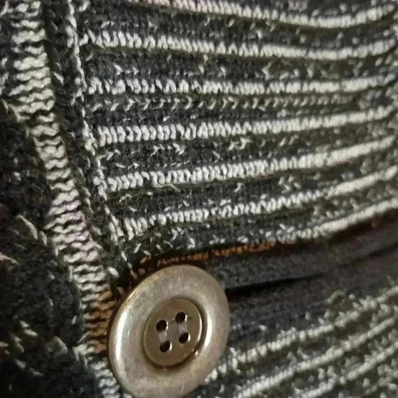 2/$30 Style&Co black gray Sleeveless Knit Sweater Vest Buttons Whimsigoth size S - Picture 6 of 8